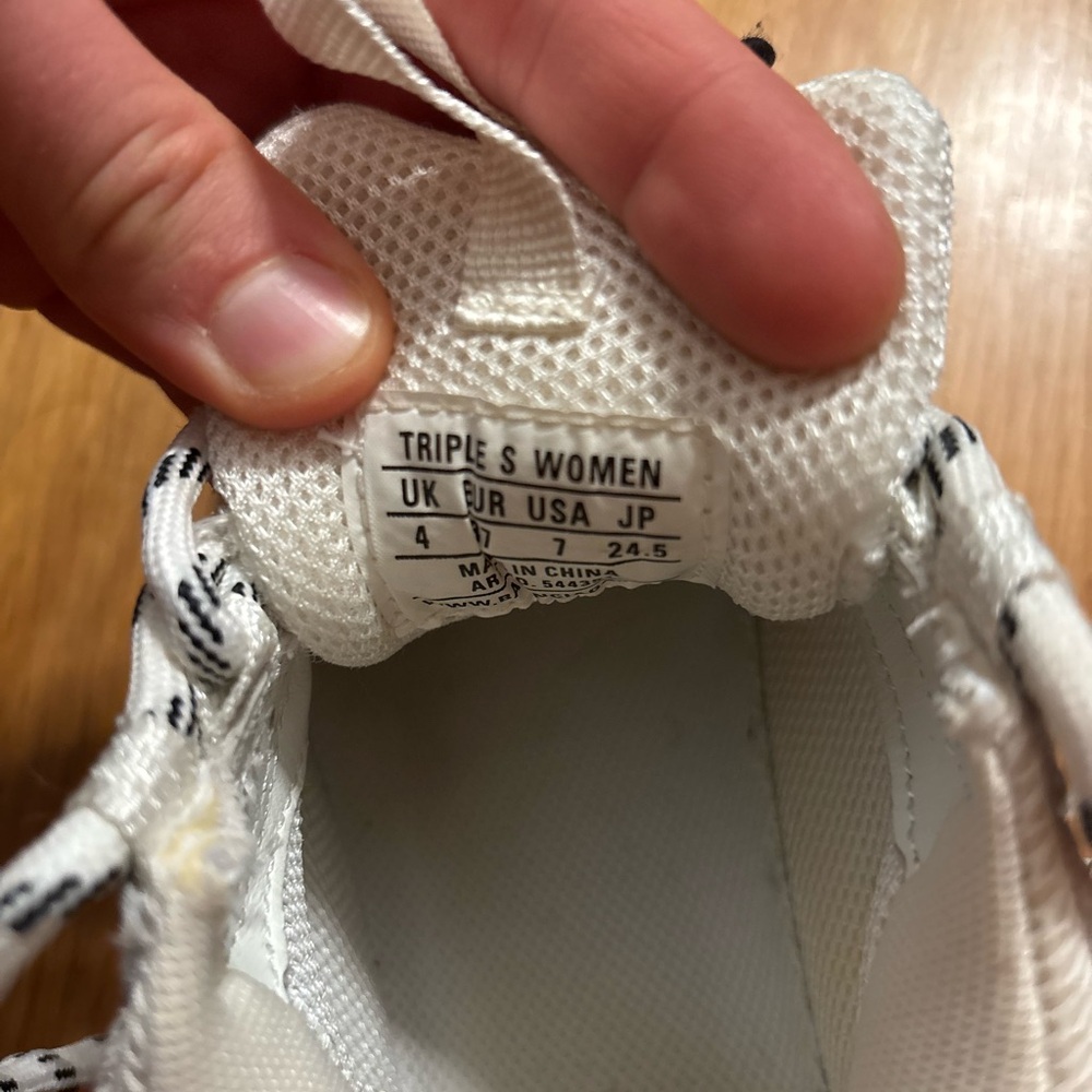 Balenciaga White and Yellowed Sole Triple S Sneakers - Picture 4 of 12